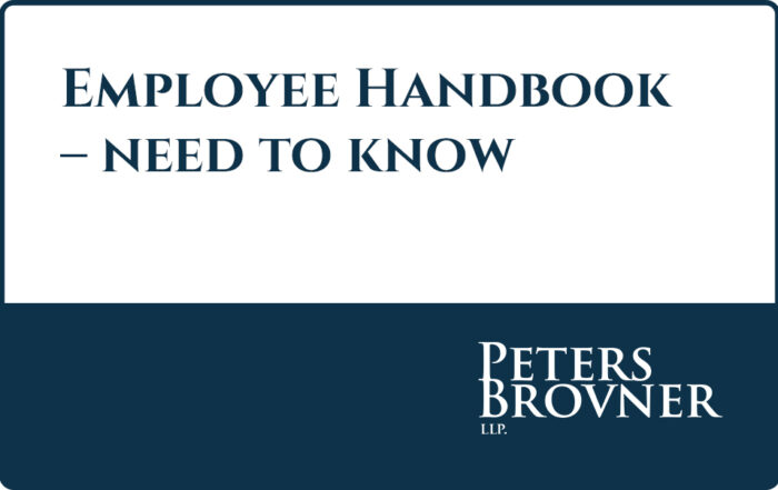 Employee Handbook – need to know